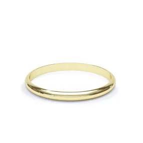 - D Shape Profile Plain Wedding Ring 18k Yellow Gold