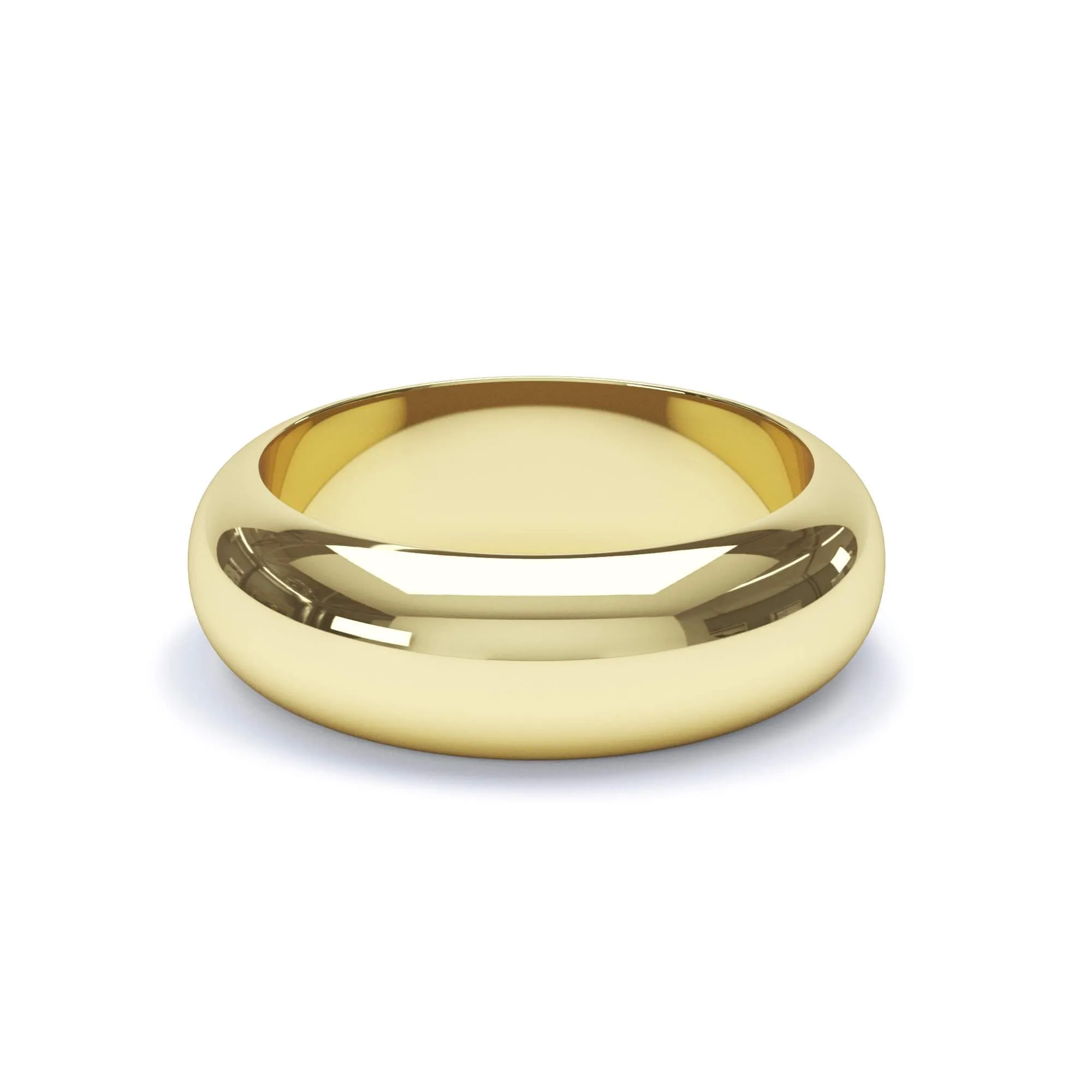 - D Shape Profile Wedding Ring 18k Yellow Gold