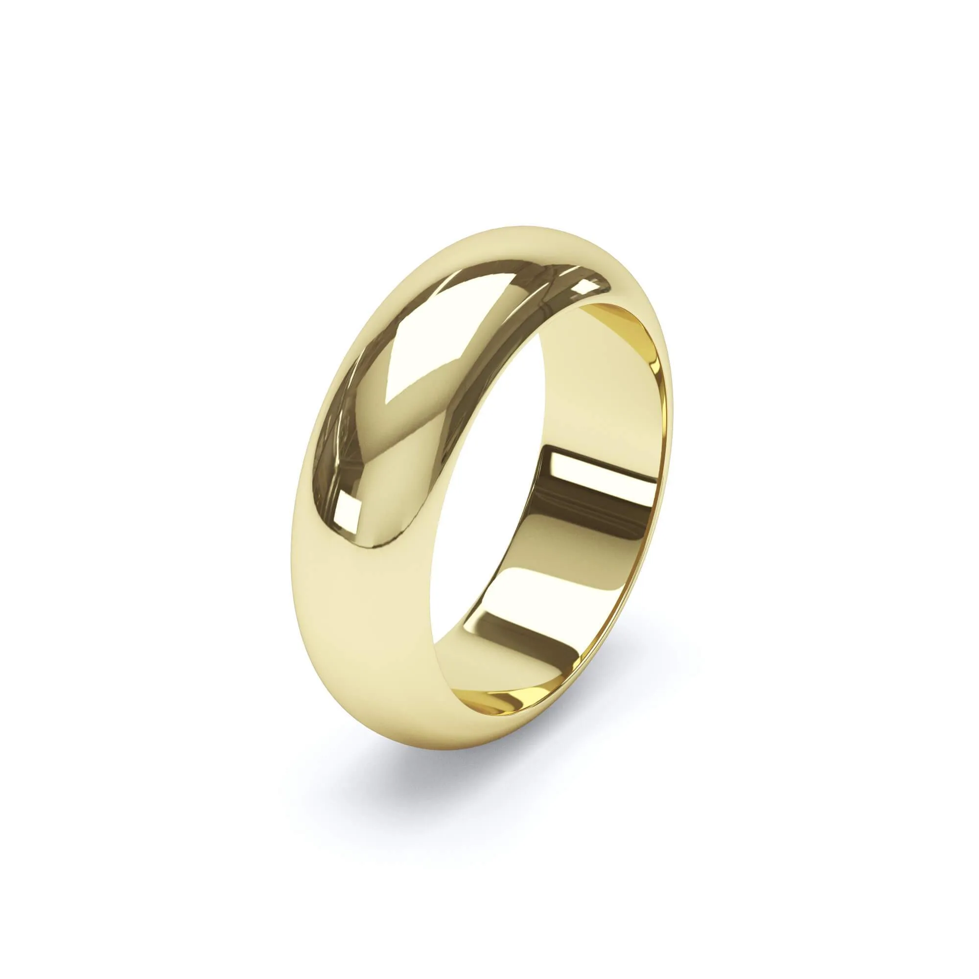 - D Shape Profile Wedding Ring 18k Yellow Gold