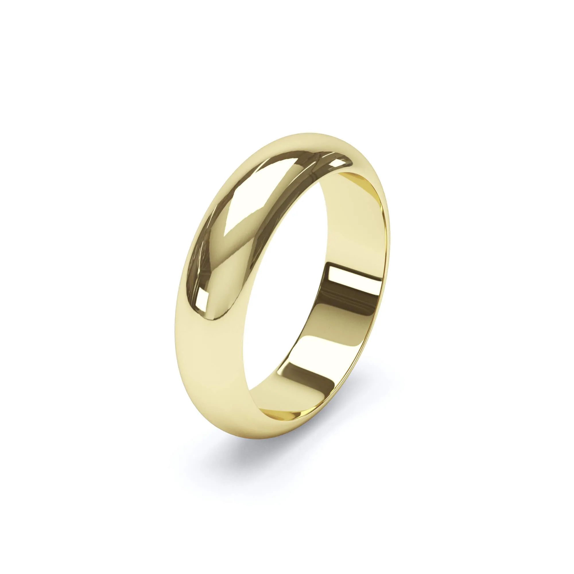 - D Shape Profile Wedding Ring 18k Yellow Gold