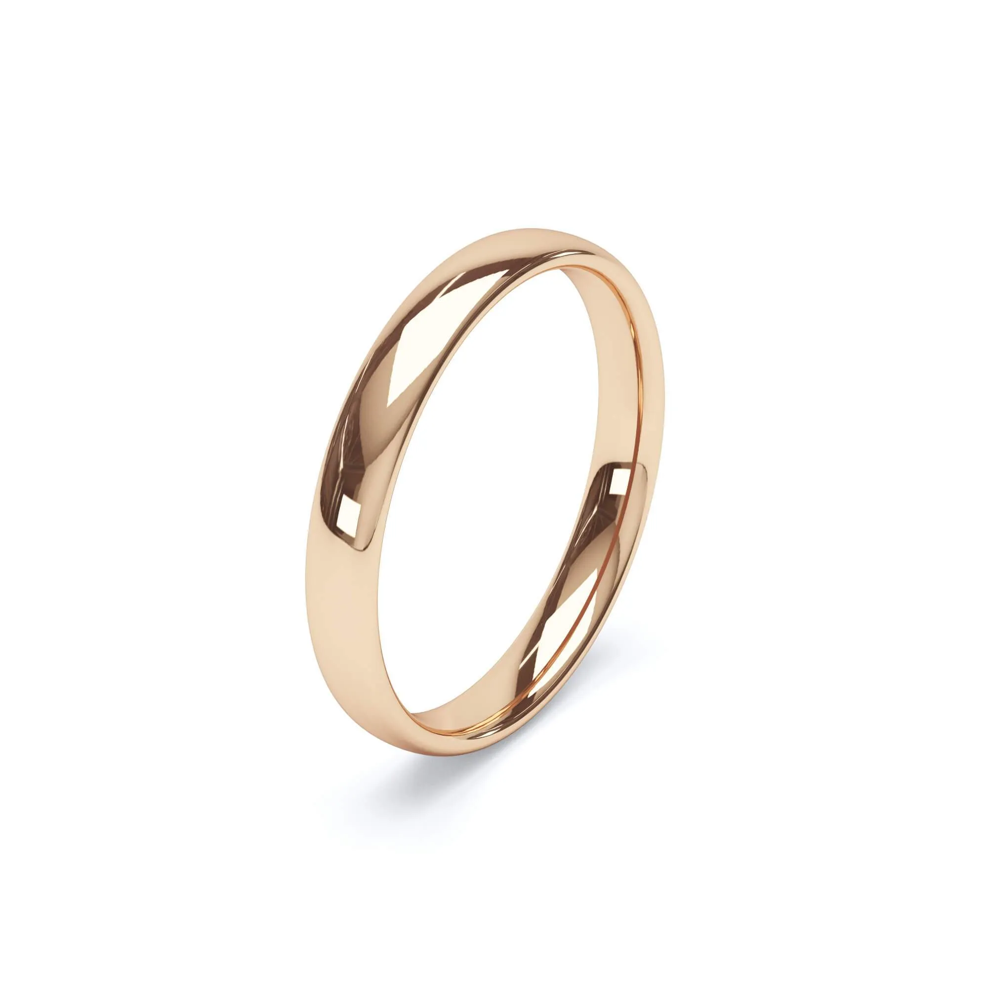 - Oval Profile Plain Wedding Ring 18k Rose Gold