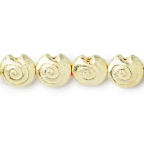 10mm 14kt Gold plated Copper Spiral Beads 8 inch 21 pieces