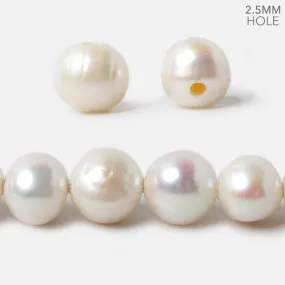 11-12mm Off White Baroque Large Hole Freshwater Pearl 8 inch 18 pieces