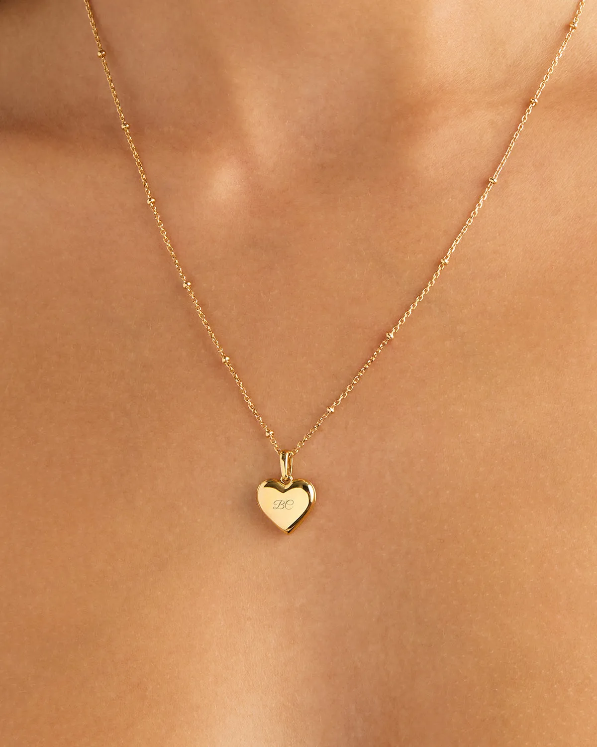 14k Solid Gold Heart Diamond Lotus Locket Pendant