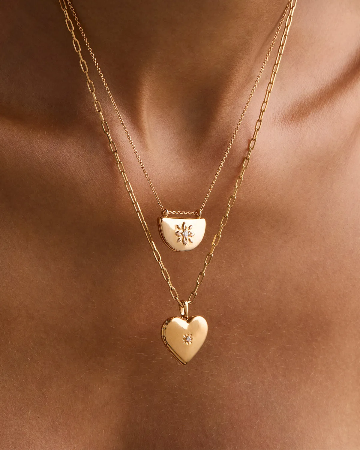 18k Gold Vermeil Lotus Locket Necklace