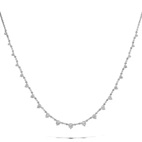 18K WHITE 21 DIAMOND NECKLACE 1.16CT