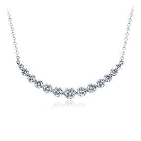 18K WHITE GOLD DIAMOND SMILE NECKLACE 2.04CT G/SI