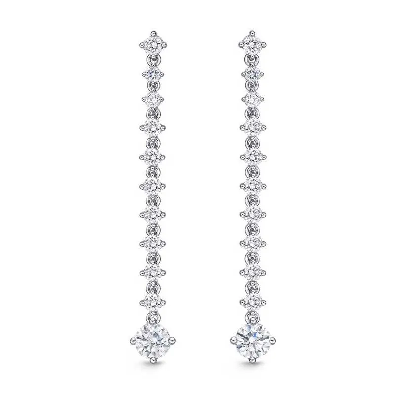 18KW DIAMOND DROP EARRINGS 1.09CTW