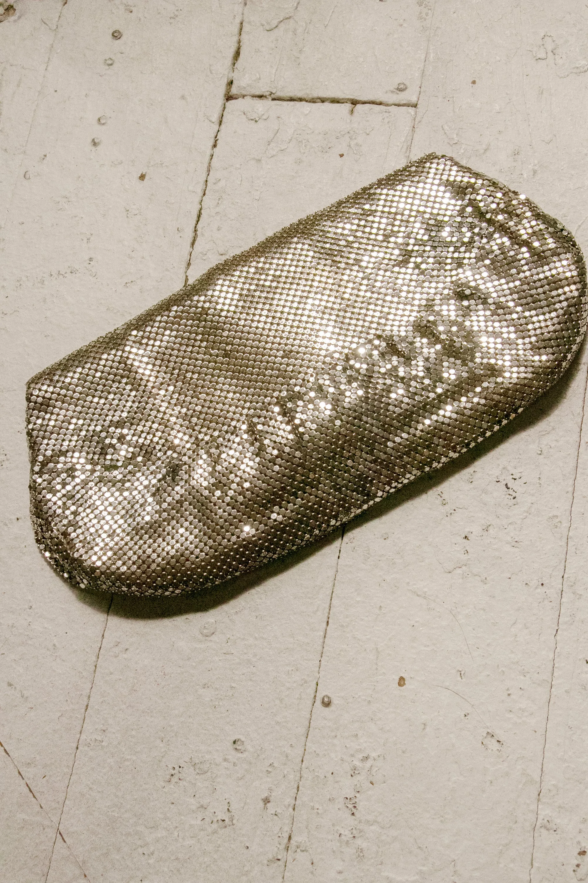 1950s Whiting & Davis Purse Mesh Silver Metal Clutch Bag