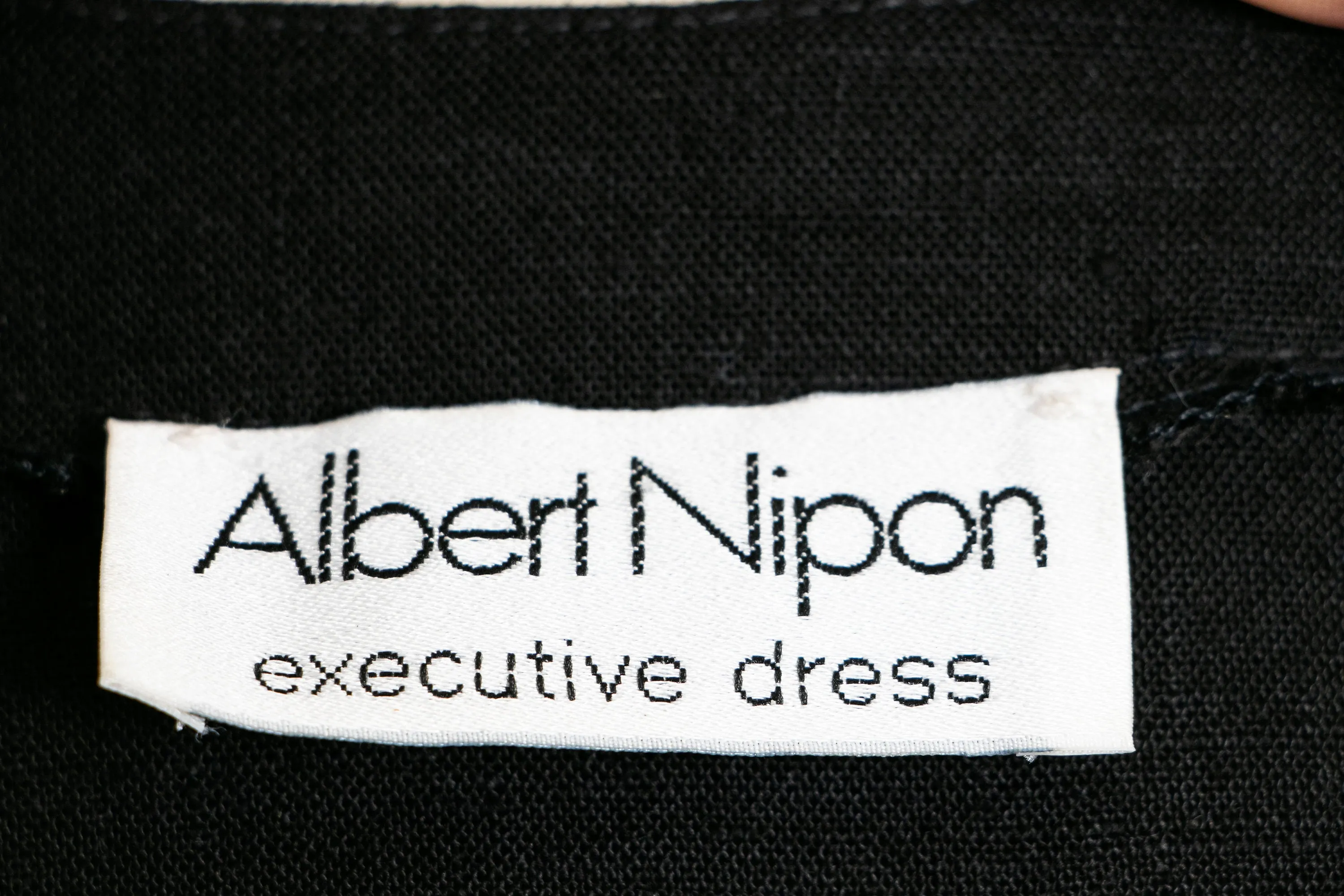 1980s Dress ALBERT NIPON Black Linen Sleeveless 80s Small