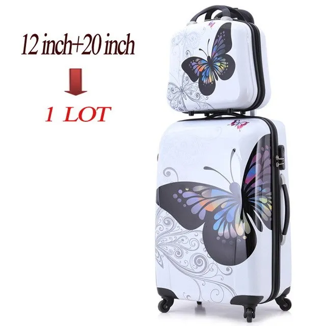 20" 12" Amazing Hot Sales Japan Butterfly Abs Trolley Suitcase Luggage Sets/Pull Rod