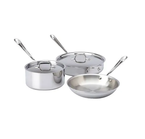 All-Clad D3 5-Piece Cookware Set, Stainless Steel