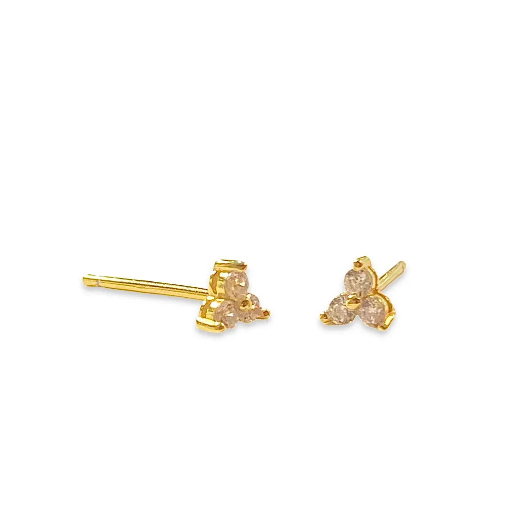 Amy Three Petal Cluster Flower Studs