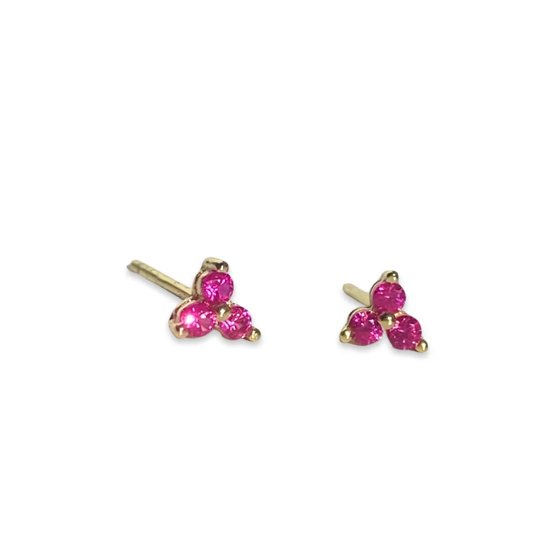 Amy Three Petal Cluster Flower Studs