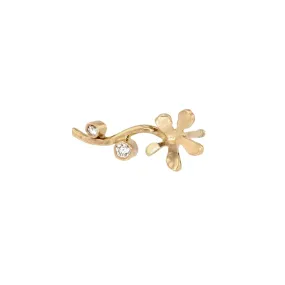 Anemone 14K Gold Stud w. Diamonds