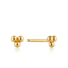 Ania Haie Modern Triple Ball Stud Earrings - Gold