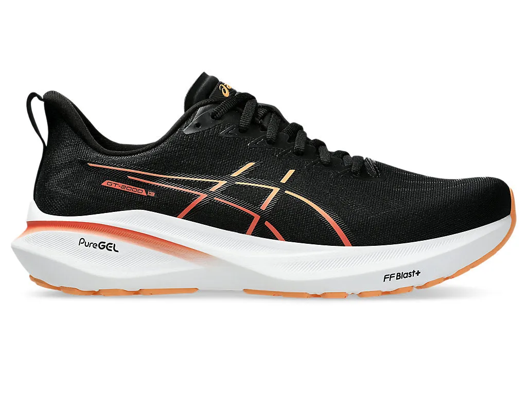 ASICS MEN'S GT 2000 13 BLACK/ORANGE RUNNING SHOES