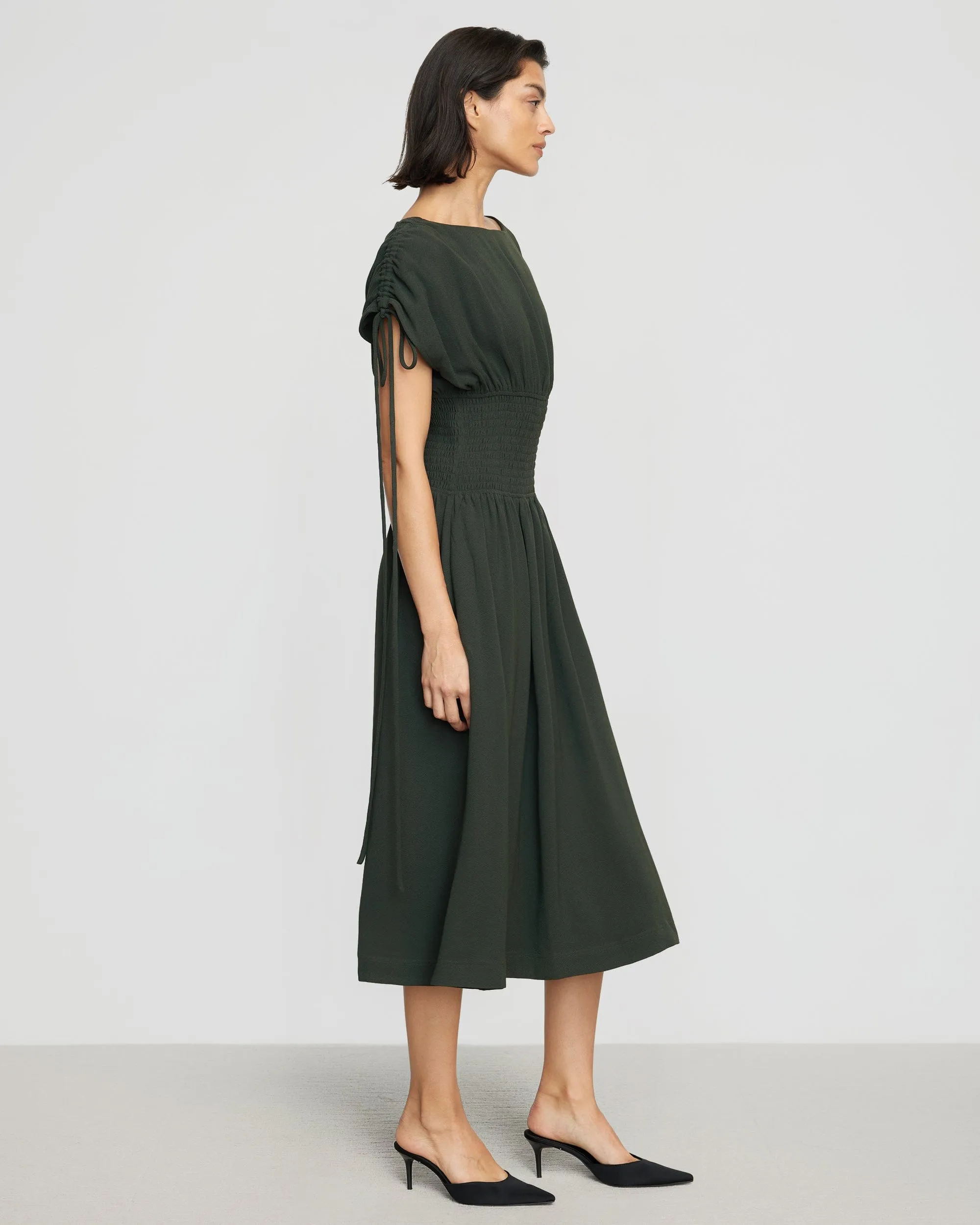 Ayumi Gathered-Shoulder Dress