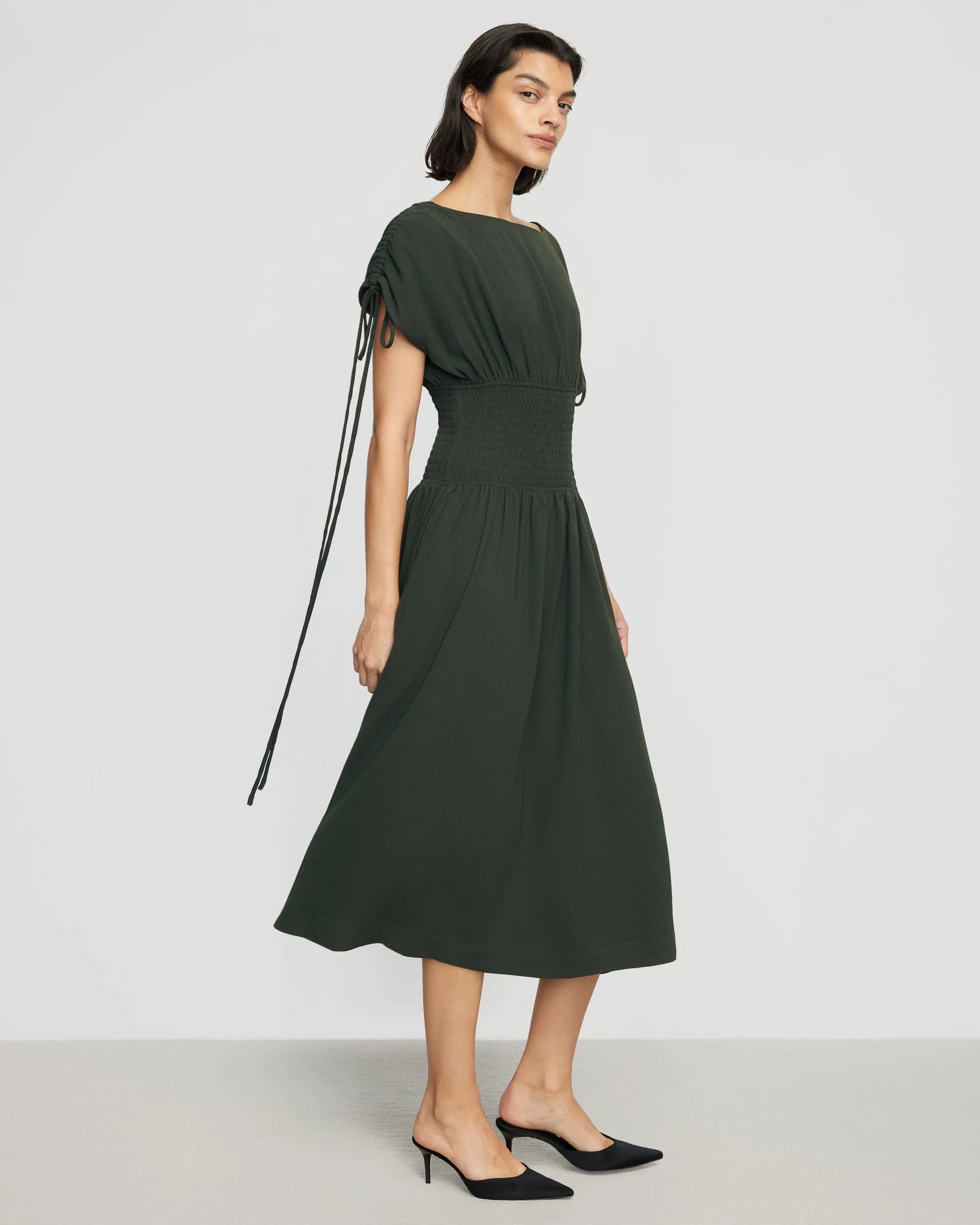 Ayumi Gathered-Shoulder Dress