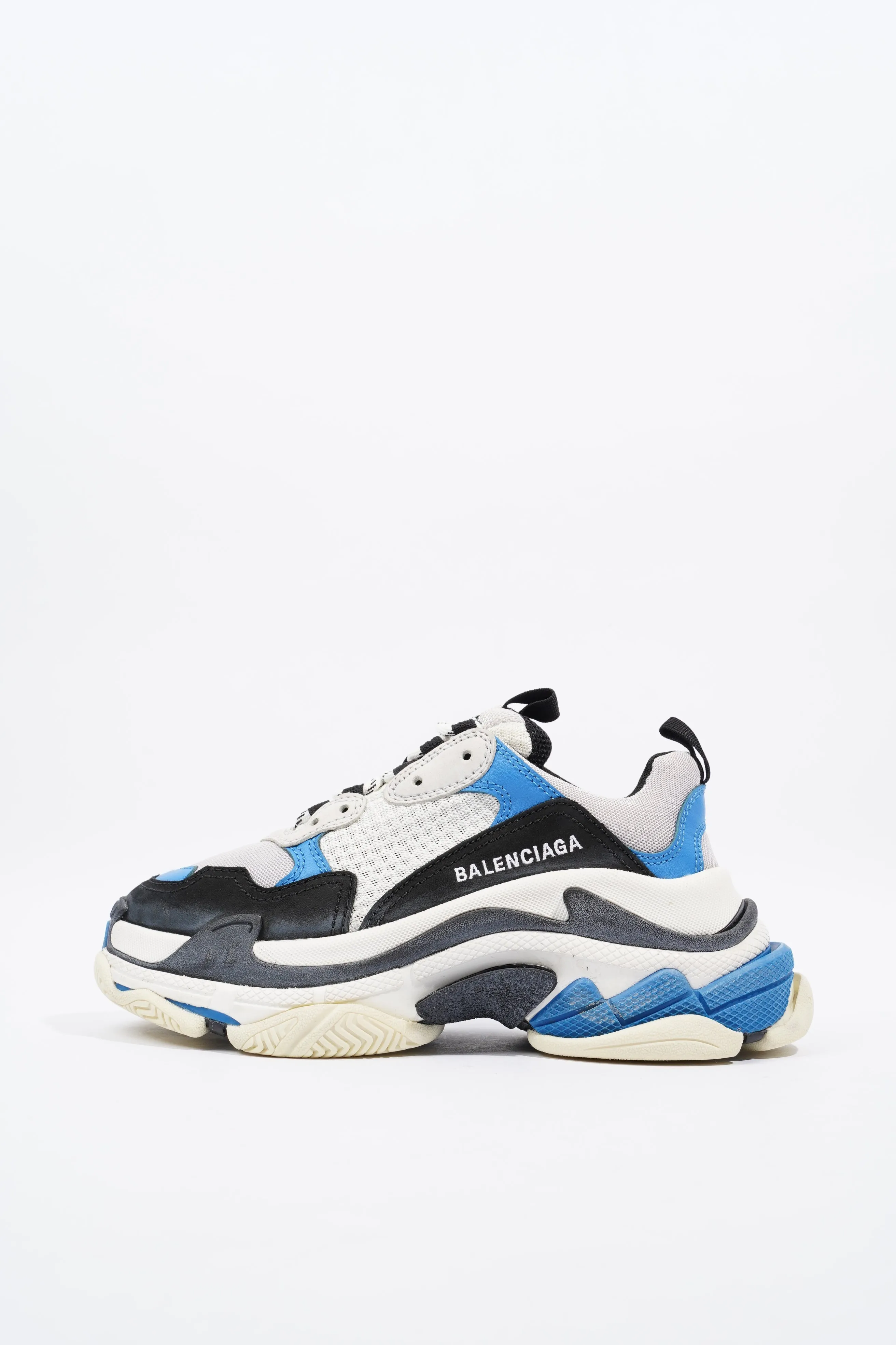 Balenciaga Triple S White / Black / Blue Mesh EU 37 UK 4