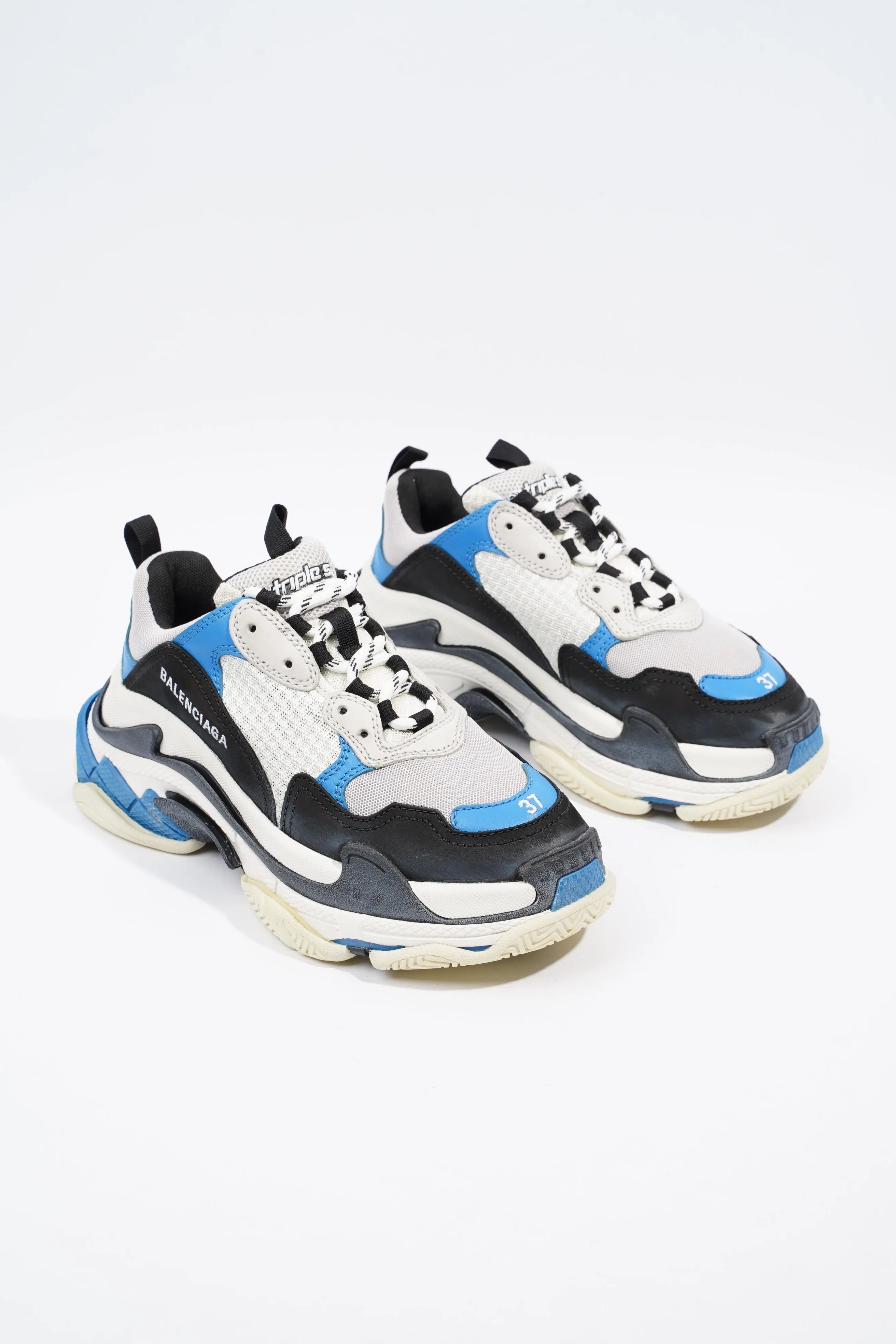 Balenciaga Triple S White / Black / Blue Mesh EU 37 UK 4