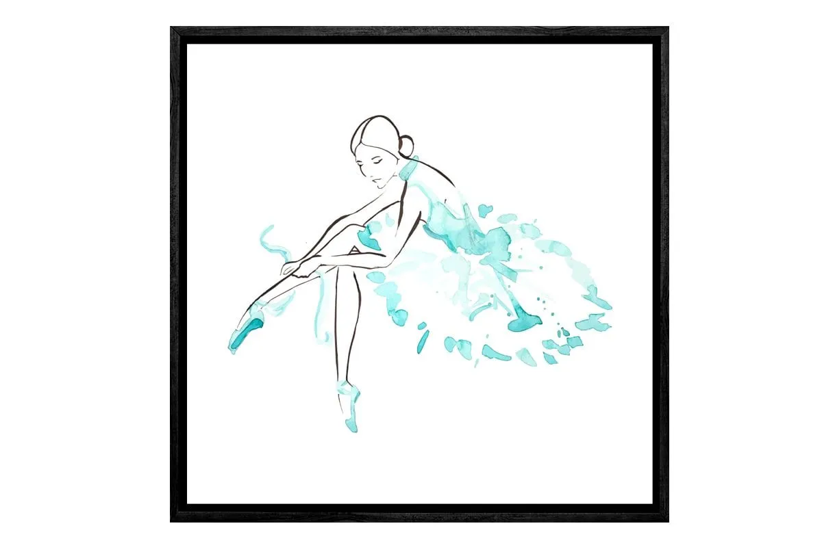 Ballerina Green | Canvas Wall Art Print