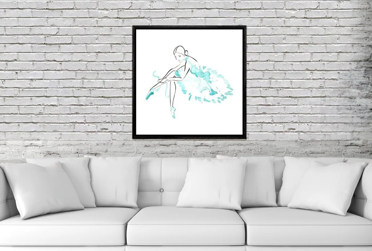 Ballerina Green | Canvas Wall Art Print