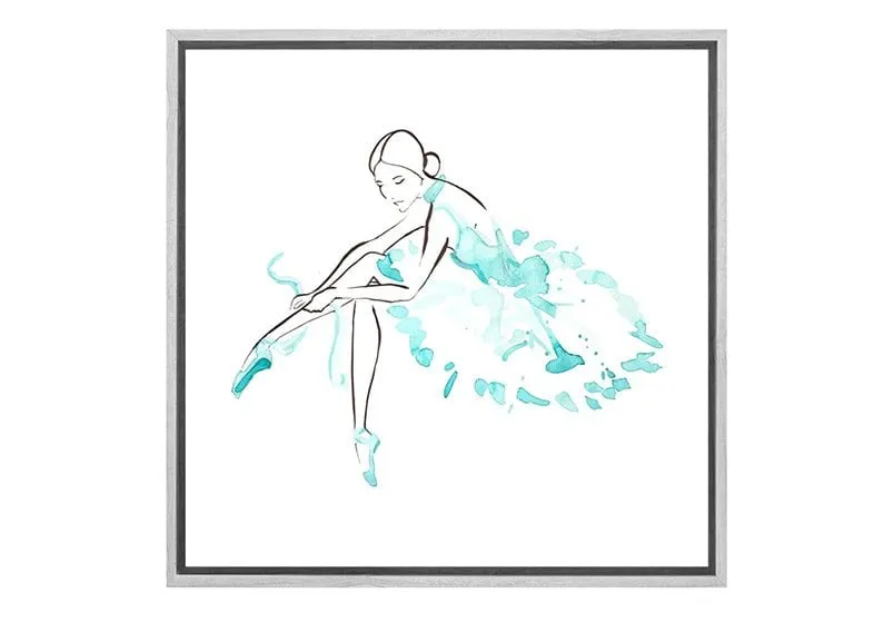 Ballerina Green | Canvas Wall Art Print