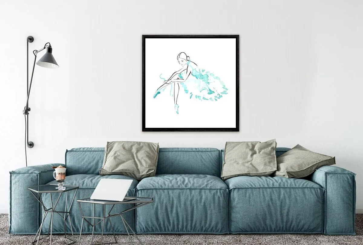 Ballerina Green | Canvas Wall Art Print