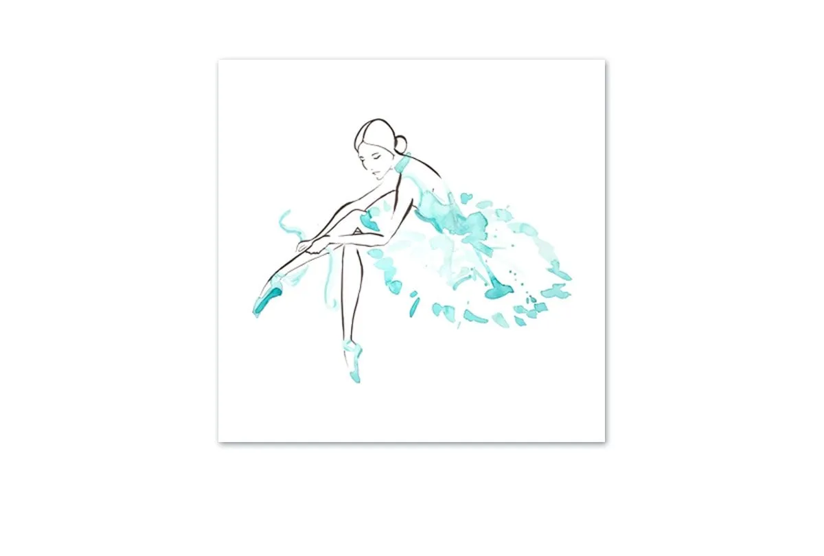 Ballerina Green | Canvas Wall Art Print