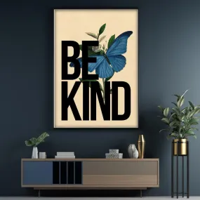 BE KIND Vintage Inspired Typography Print - Black