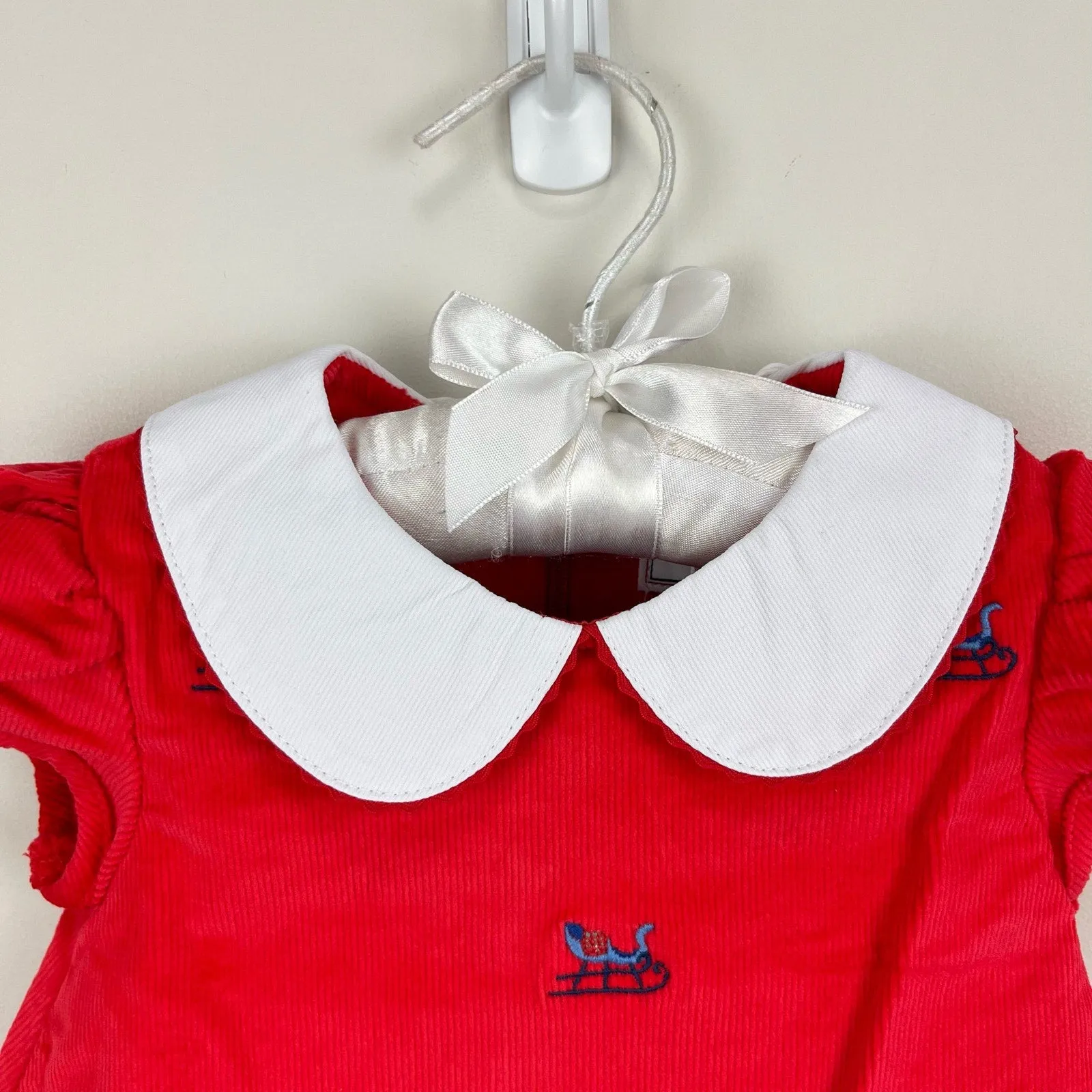 Classic Prep Childrenswear Paige Dress Tomato Red with Sleighs 6-9 Months NWT