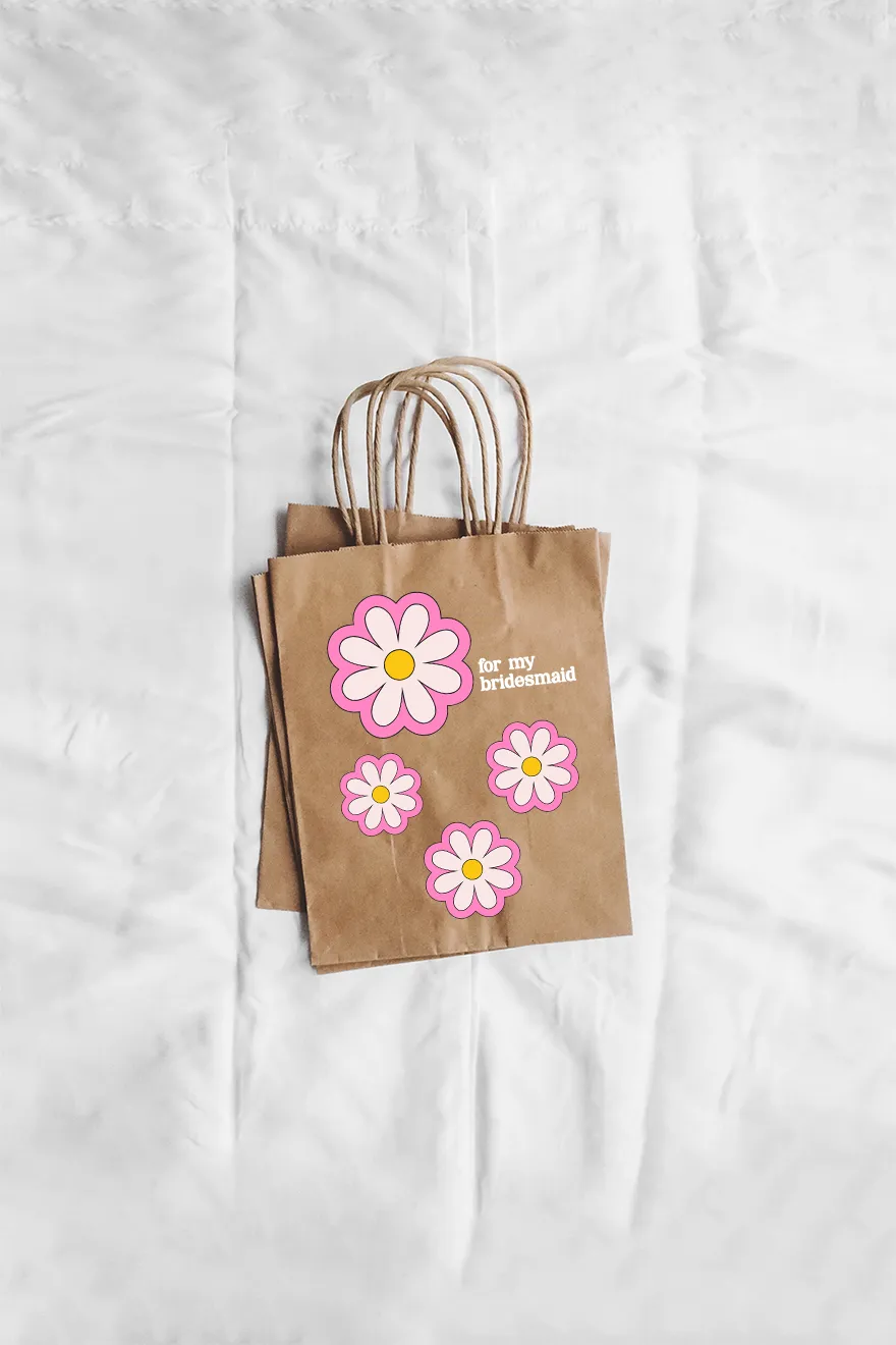 Custom Daisy brown gift bag