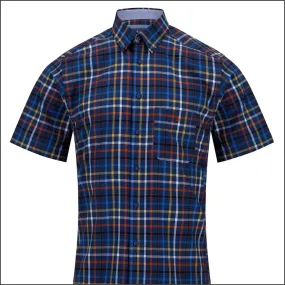 Dg's Navy Multi Check Short Sleeve-