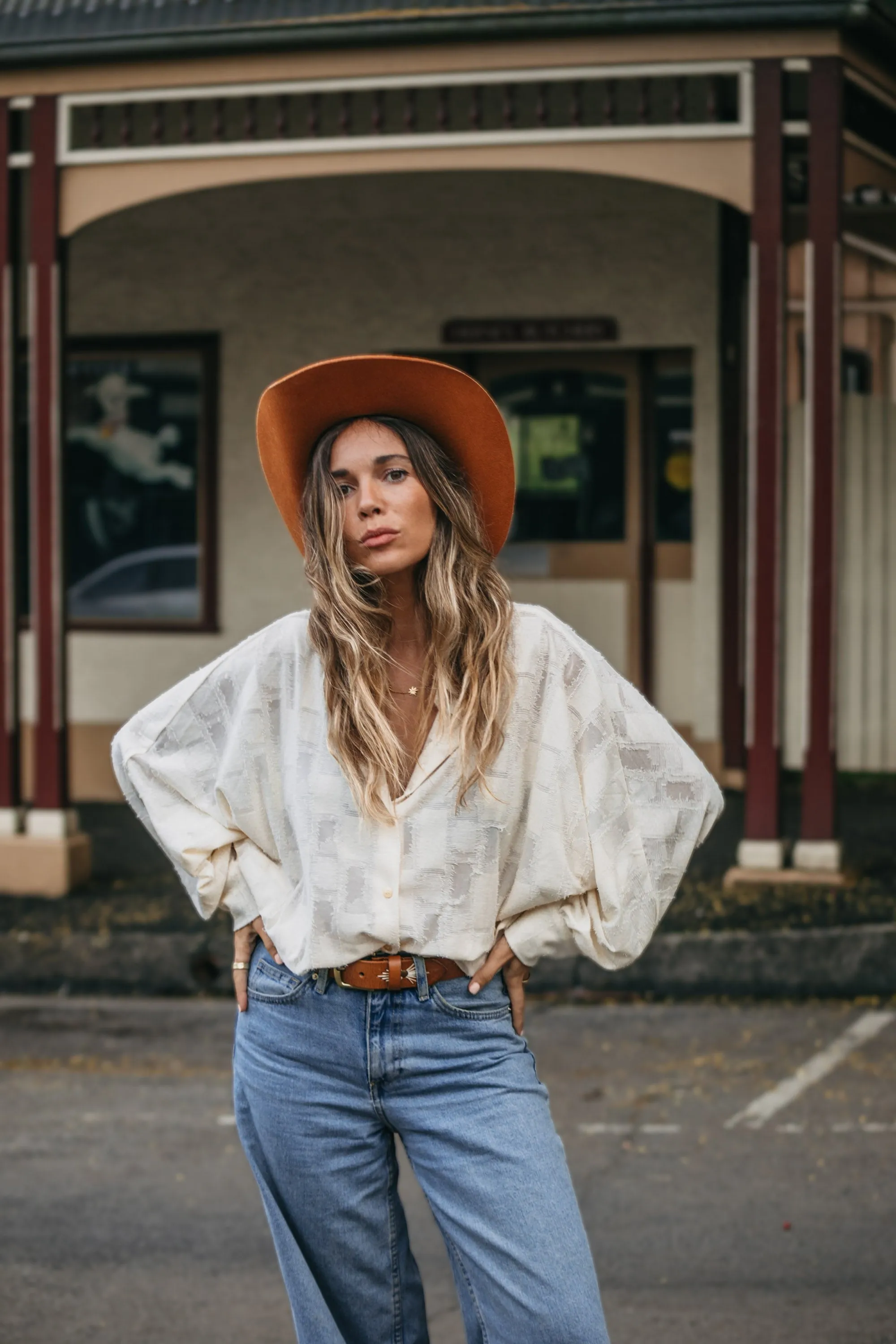 Ember - Textured Check Shirt/Blouse