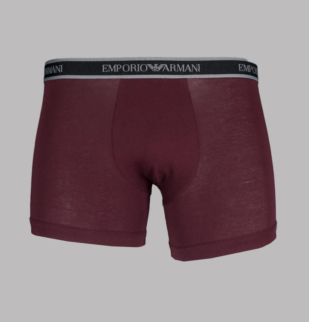 Emporio Armani 3 Pack Boxer Shorts Grey/Burgundy/Black