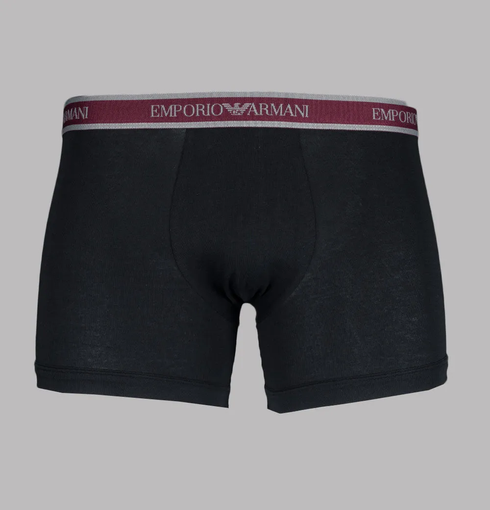 Emporio Armani 3 Pack Boxer Shorts Grey/Burgundy/Black