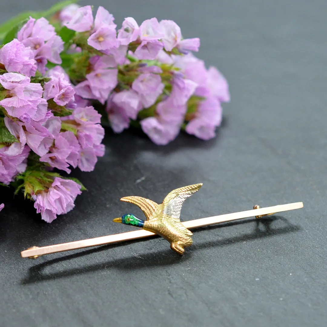 Enamel Duck Brooch