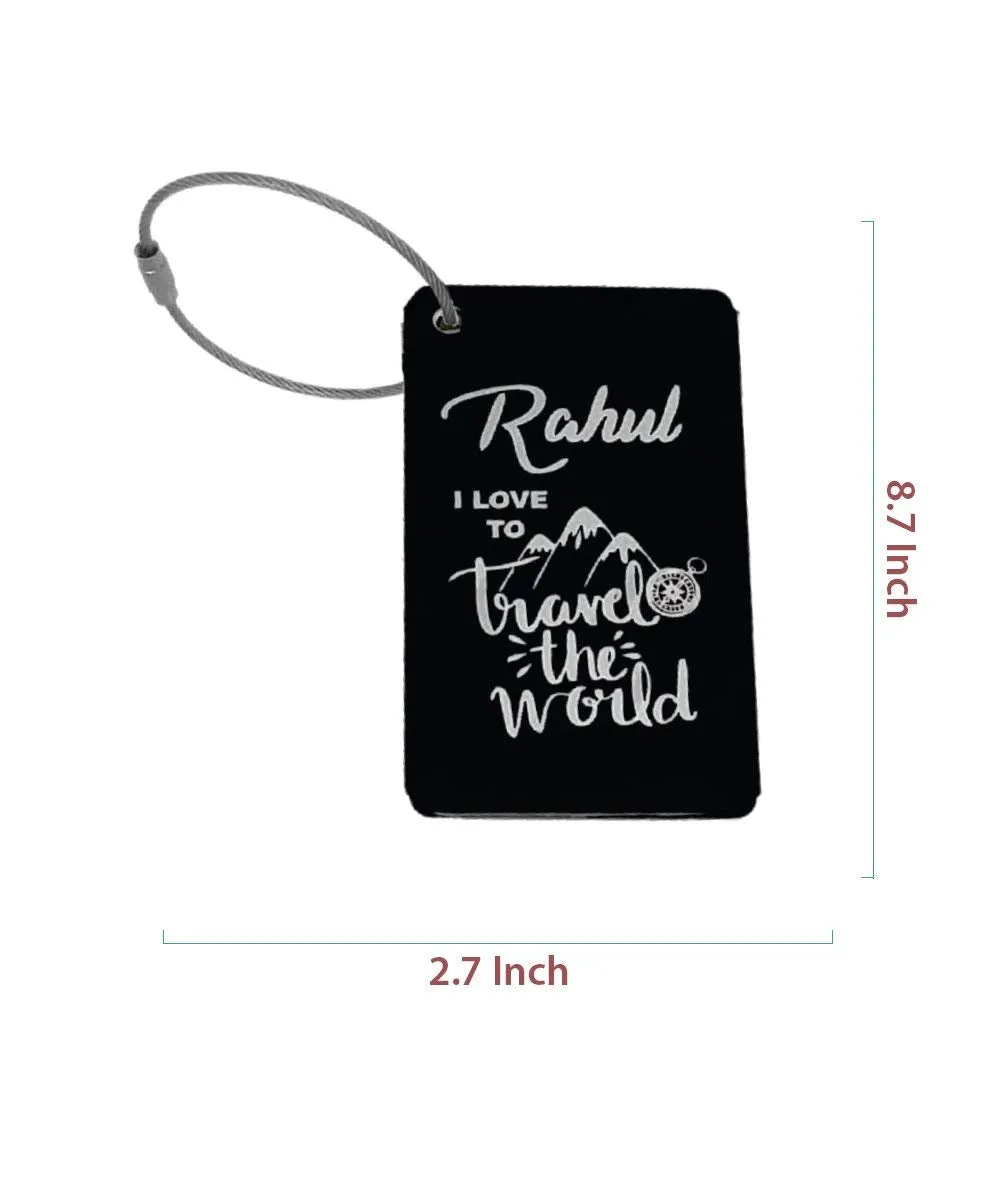 Engraved Black Metal Bag Tag