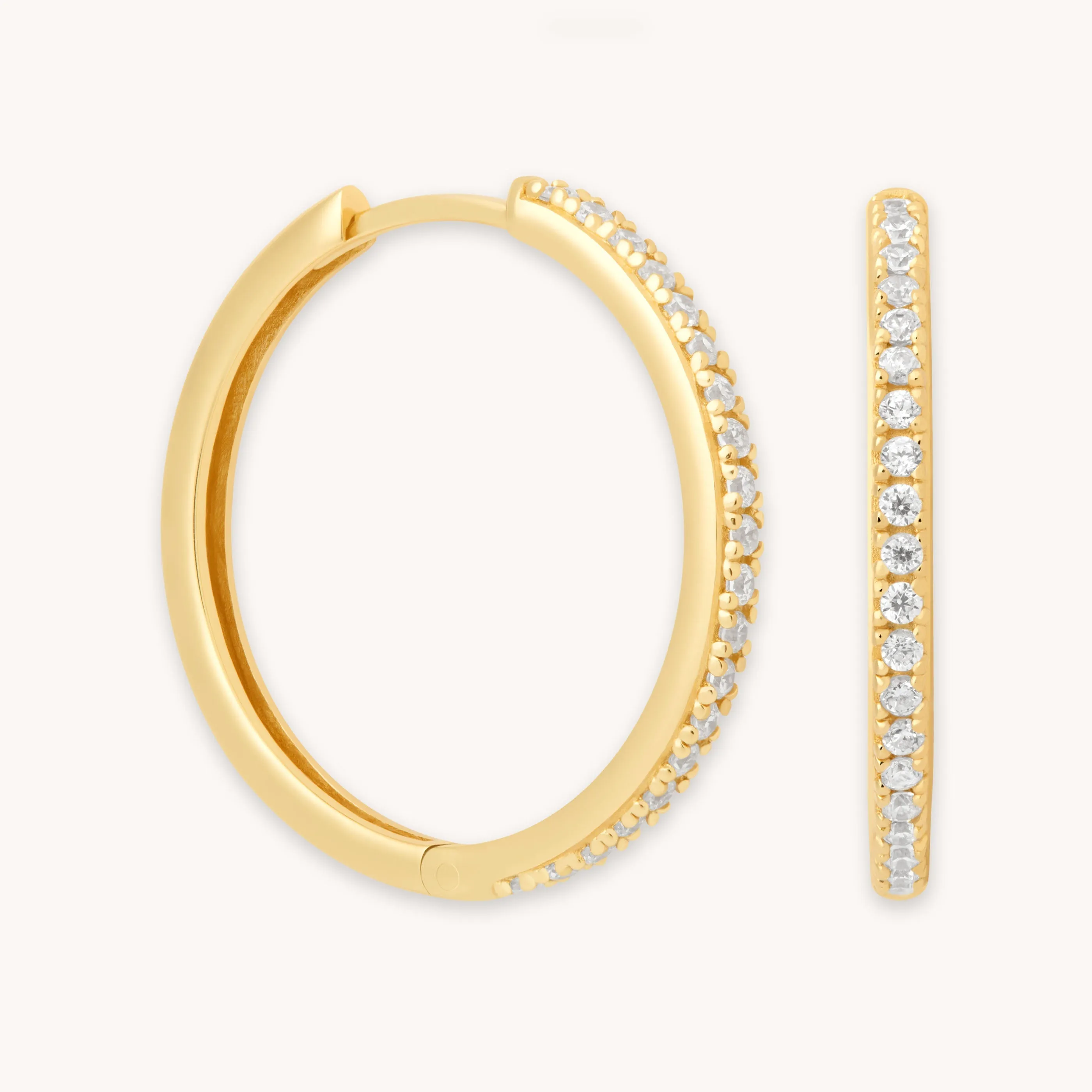 Essential Crystal Large Hoops in Gold