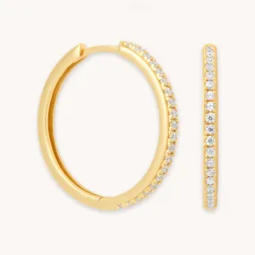 Essential Crystal Large Hoops in Gold