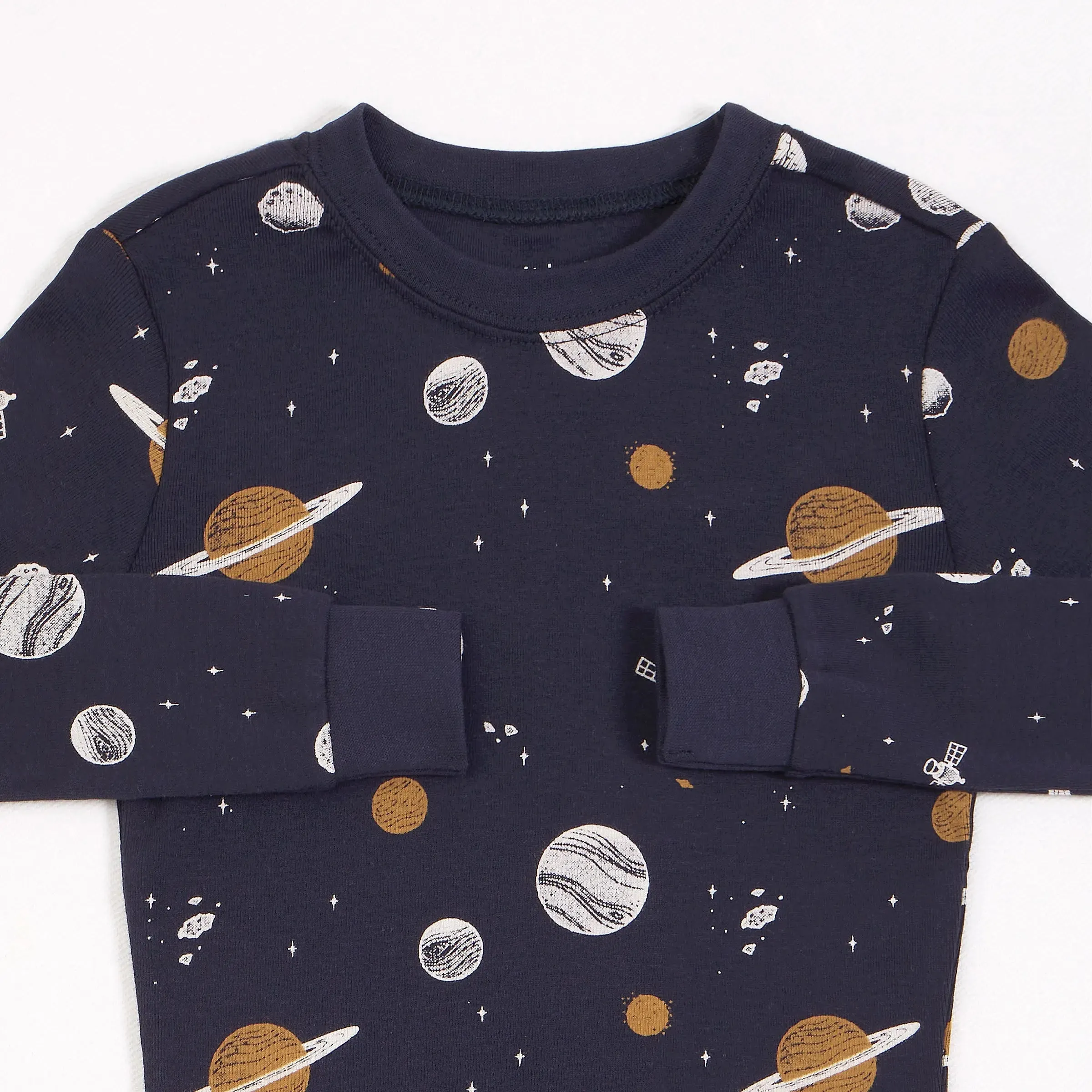 Galaxy Print on Navy Night Pyjama Set | Petit Lem