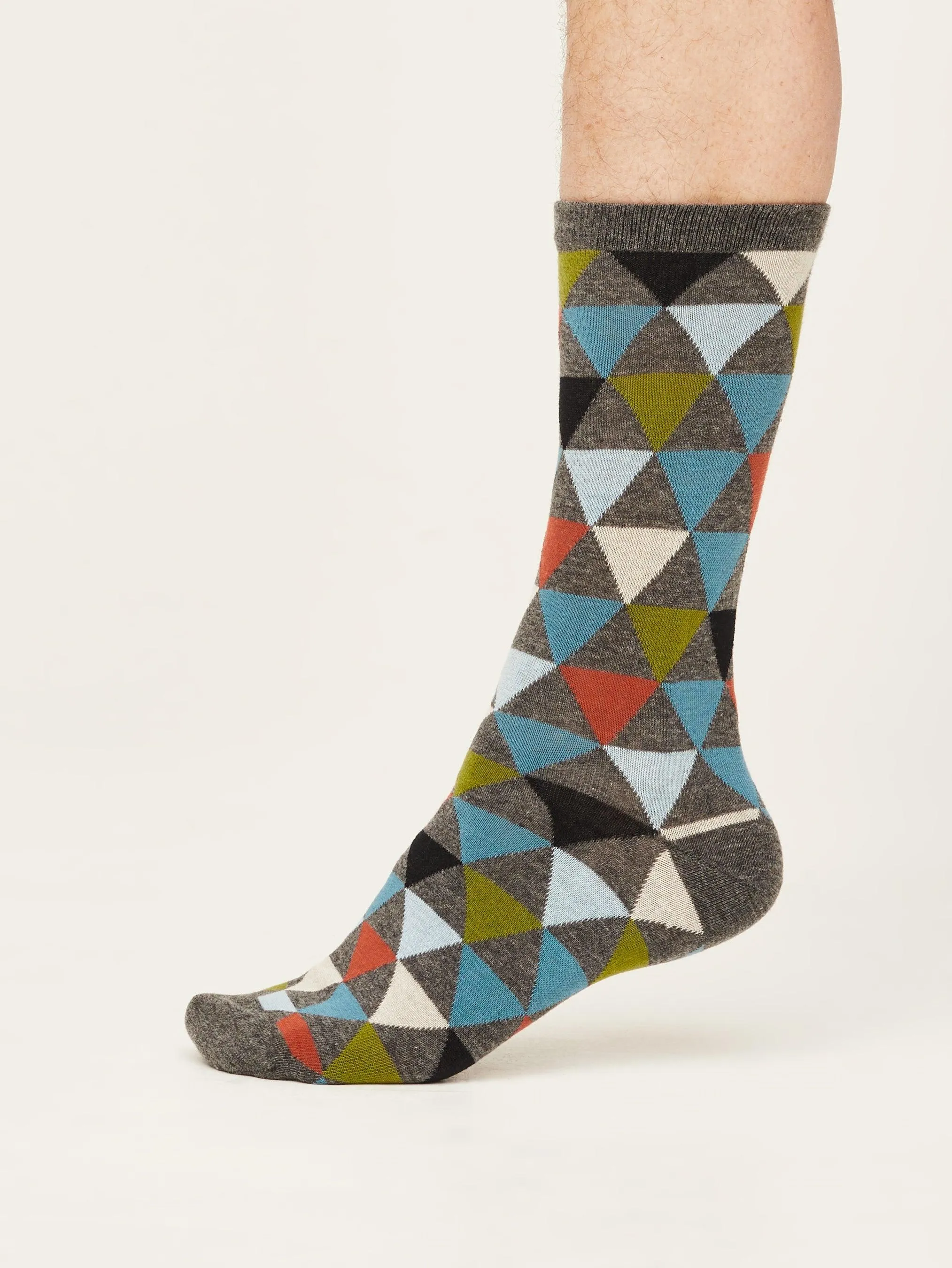 Geometric Socks - Dark Grey Marle