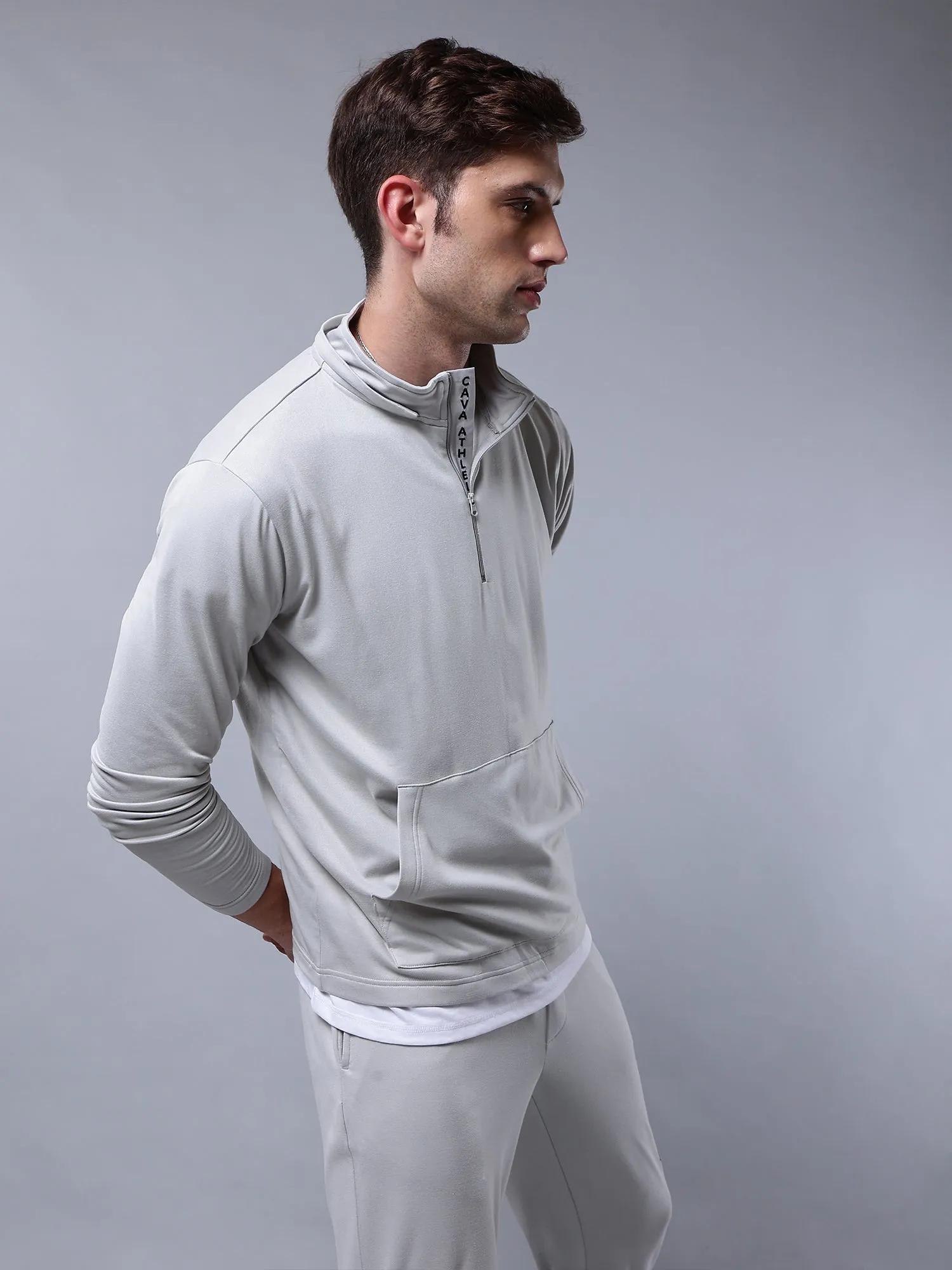 Grey ZipKnit Hoodie