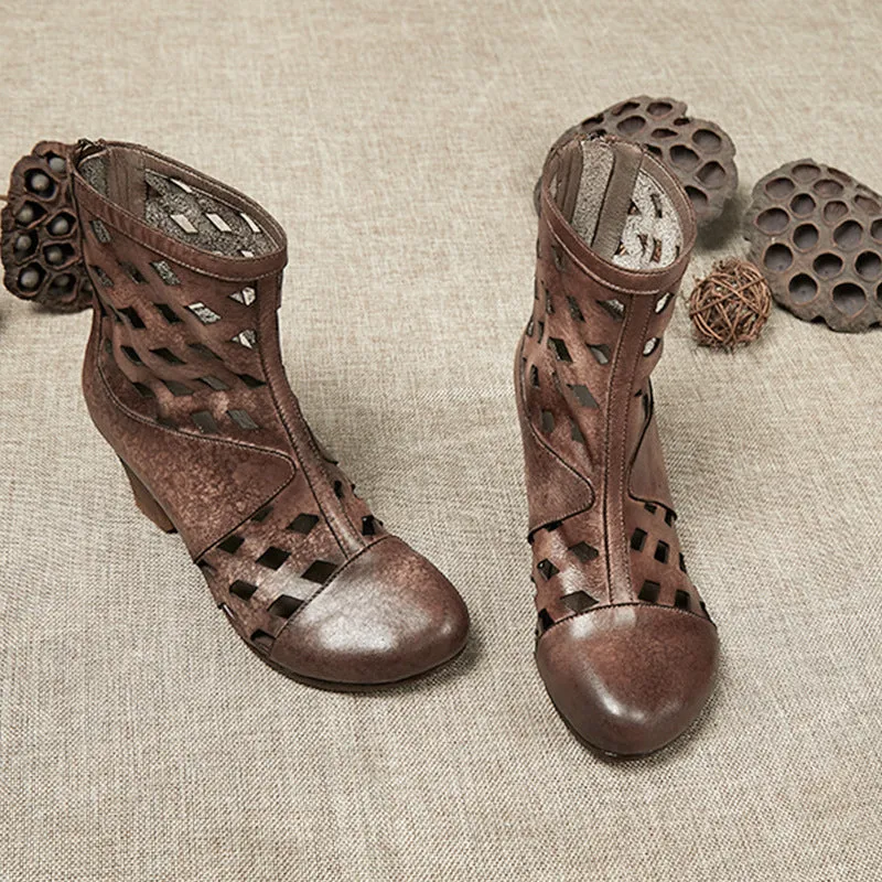 Handmade Vintage Roman Fashion Chunky Boots