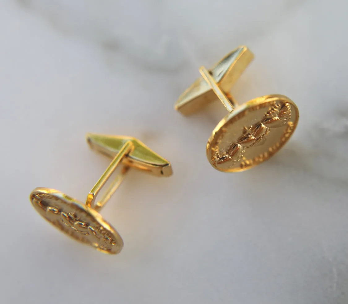 Holy Family Hearts® Cufflinks in Vermeil