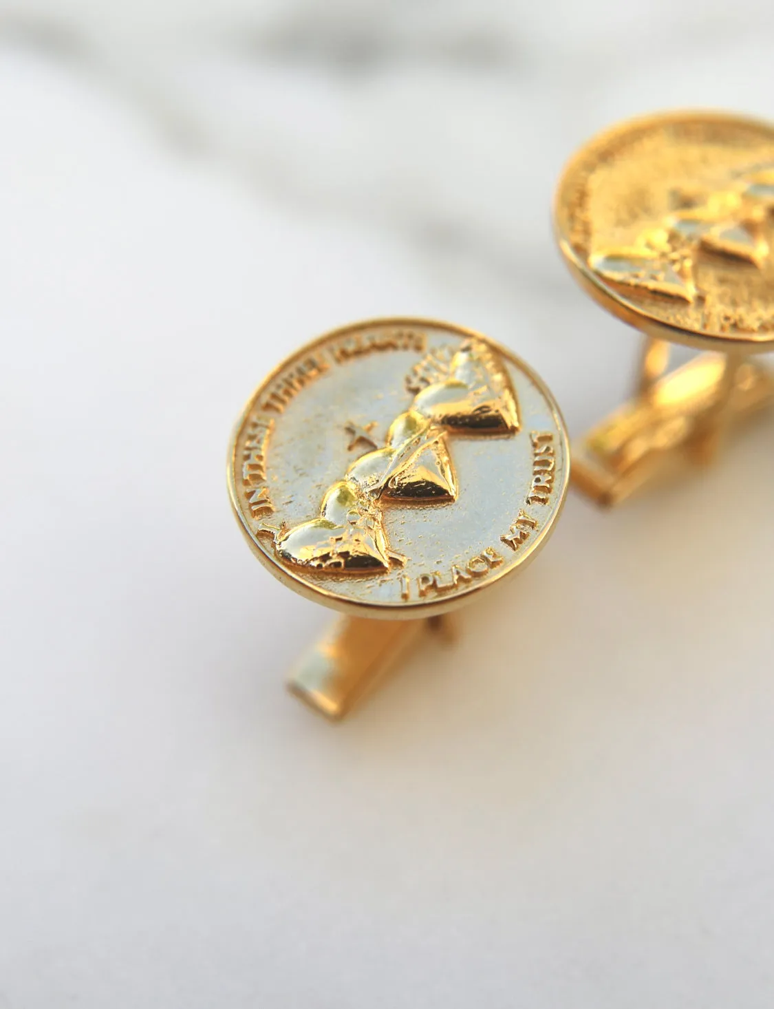 Holy Family Hearts® Cufflinks in Vermeil