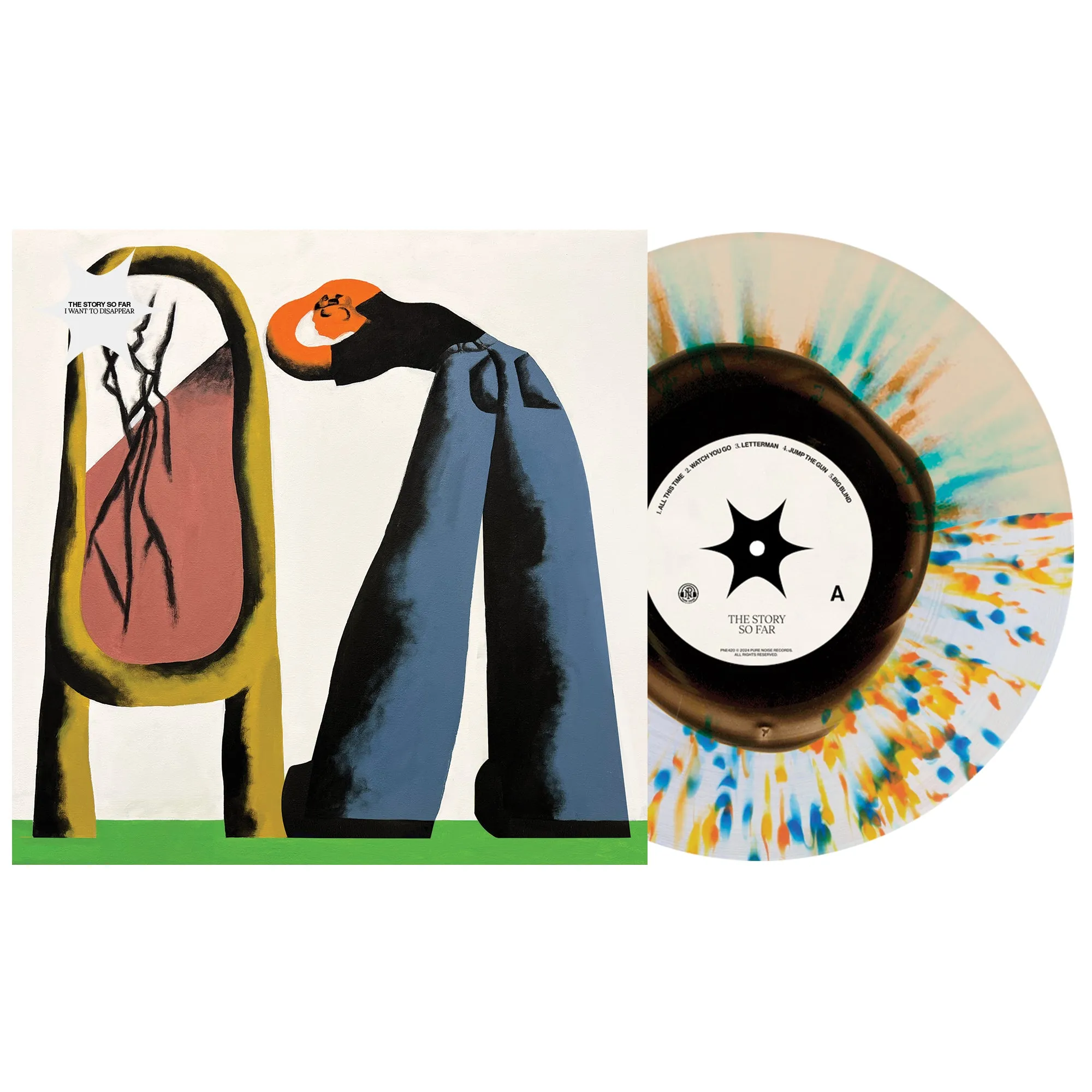 I Want To Disappear - Black In Half Milky Clear/Half Bone w/ Orange & Blue Splatter LP