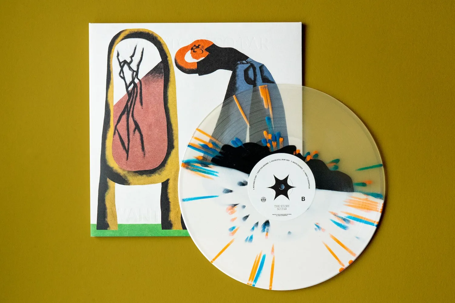 I Want To Disappear - Black In Half Milky Clear/Half Bone w/ Orange & Blue Splatter LP