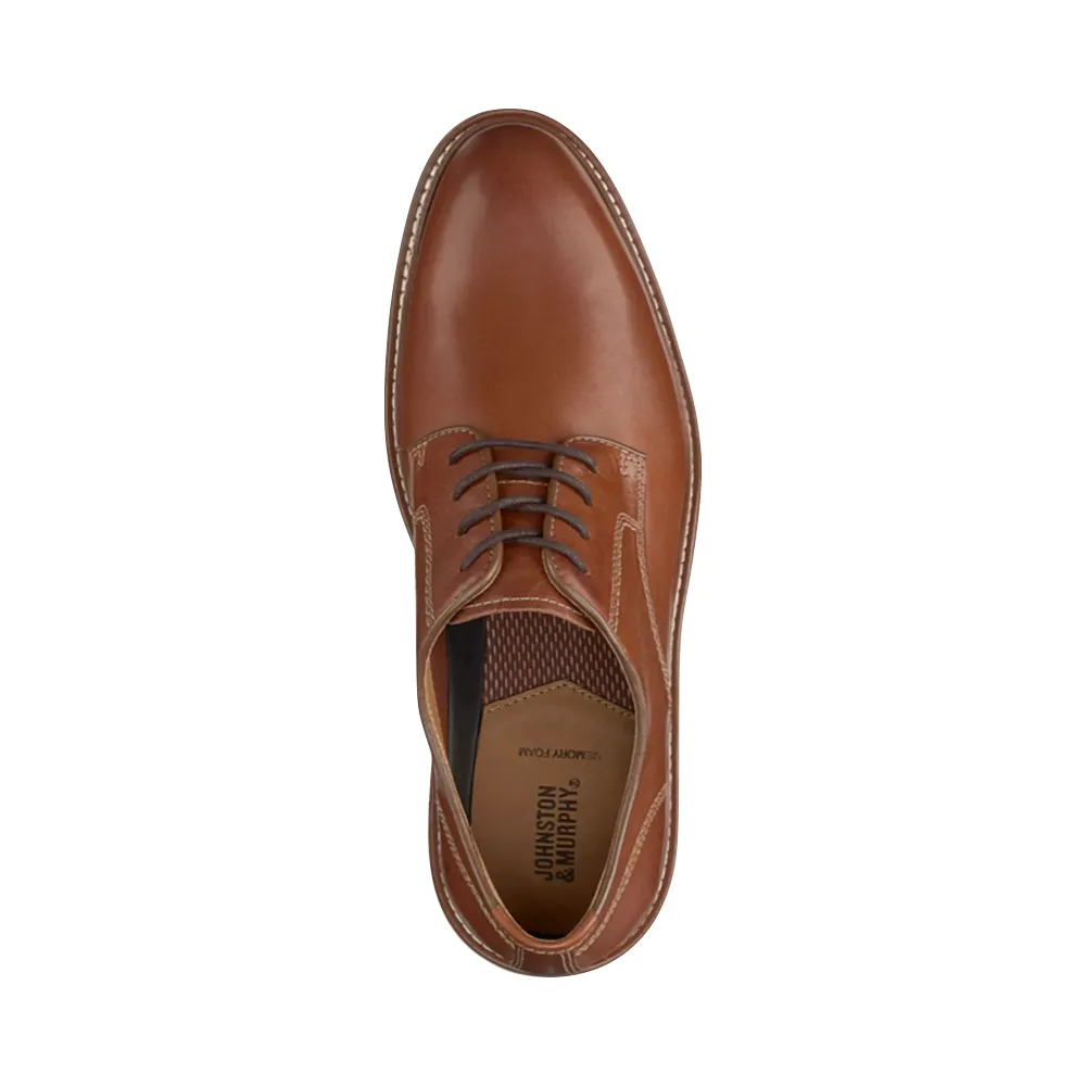 Johnston & Murphy Men's Upton Plain Toe Leather Lace Oxford in Tan